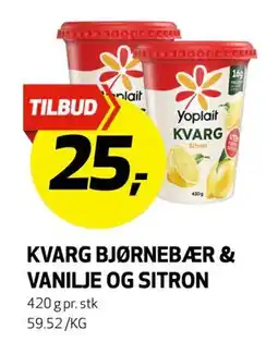 Bunnpris KVARG BJØRNEBÆR & VANILJE OG SITRON, NOK 25 tilbud