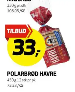 Bunnpris POLARBRØD HAVRE, NOK 33 tilbud