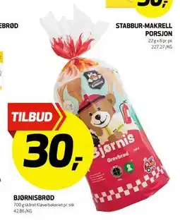 Bunnpris BJØRNISBRØD, NOK 30 tilbud