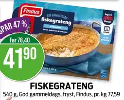 Kiwi FINDUS Fiskegrateng tilbud