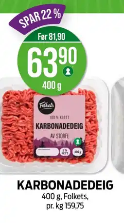Kiwi FOLKETS Karbonadedeig tilbud