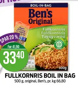 Kiwi BEN'S ORIGINAL Fullkornris boil in bag tilbud