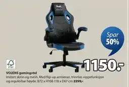 JYSK VOJENS gamingstol, NOK 1150 tilbud