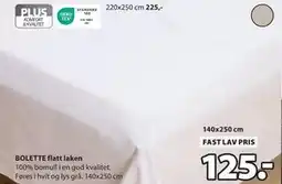 JYSK BOLETTE flatt laken tilbud