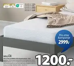 JYSK WELLPUR GLOMMA GF30 skummadrass - hvit tilbud