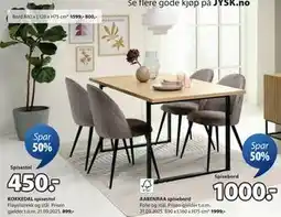 JYSK AABENRAA spisebord, NOK 1000 tilbud