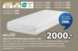 JYSK WELLPUR KVITA GF85 skummadrass - hvit tilbud