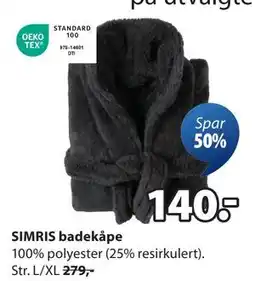 JYSK SIMRIS badekåpe, NOK 140 tilbud