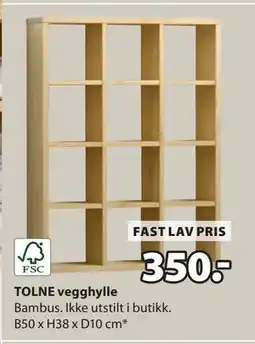 JYSK TOLNE vegghylle, NOK 350 tilbud