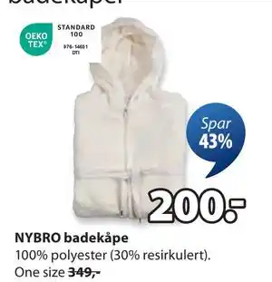 JYSK NYBRO badekåpe, NOK 200 tilbud