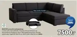 JYSK BEDSTED sovesofa med sjeselong, NOK 7500 tilbud
