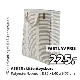 JYSK ASKER skittentøyskurv, NOK 225 tilbud