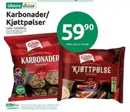 Joker Karbonader/ Kjøttpølser, NOK 59.9 tilbud