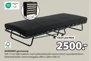 JYSK DAMSBRO gjesteseng, NOK 2500 tilbud