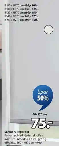 JYSK SENJA rullegardin tilbud