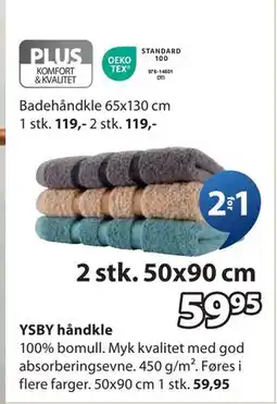 JYSK YSBY håndkle, NOK 59.95 tilbud