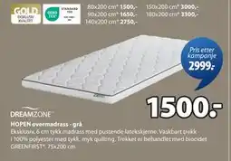 JYSK HOPEN overmadrass - grå tilbud