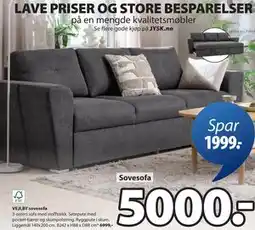 JYSK VEJLBY sovesofa, NOK 5000 tilbud