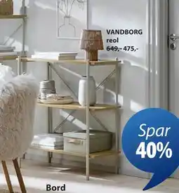 JYSK VANDBORG reol, NOK 475 tilbud