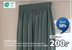 JYSK AUSTRA gardin, NOK 200 tilbud