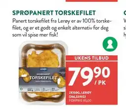 Jacobs SPRØPANERT TORSKEFILET, NOK 79.9 tilbud