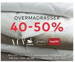 Skeidar XOV Komfort 5 overmadrass 75x200cm, NOK 999 tilbud
