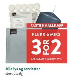 Jacobs Alle lys og servietter tilbud