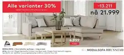 Skeidar Slogen hjørnesofa, NOK 21999 tilbud