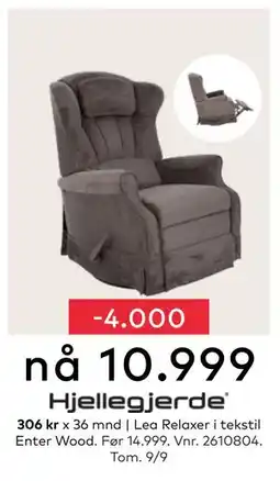 Skeidar Lea Relaxer i tekstil Enter Wood, NOK 10999 tilbud