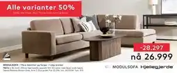 Skeidar Ellinor hjørnesofa oppsett SH., NOK 26999 tilbud