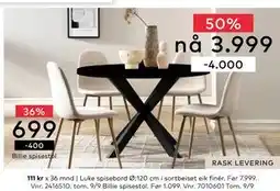 Skeidar Luke spisebord, NOK 699 tilbud
