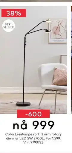 Skeidar Cuba Leselampe, NOK 999 tilbud