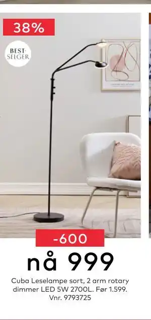 Skeidar Cuba Leselampe, NOK 999 tilbud