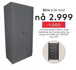 Skeidar Intro Garderobe, NOK 2999 tilbud