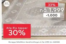 Skeidar Rio teppe 160x230cm, NOK 1999 tilbud