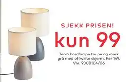 Skeidar Terra bordlampe, NOK 99 tilbud