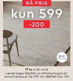 Skeidar Lærdal teppe, NOK 599 tilbud