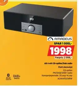 POWER Alt-i-ett CD-spiller/Dab radio, NOK 1998 tilbud