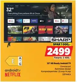 POWER 32 HD Ready Android TV, NOK 2499 tilbud