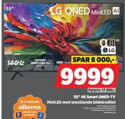 POWER 55 4K Smart QNED-TV, NOK 9999 tilbud