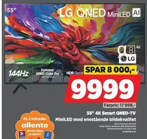 POWER 55 4K Smart QNED-TV, NOK 9999 tilbud