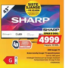 POWER UHD Google TV, NOK 4999 tilbud