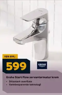 Megaflis Grohe Start Flow servantarmatur krom tilbud