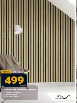 Megaflis Lind akustikk spileelement Lyngen tilbud