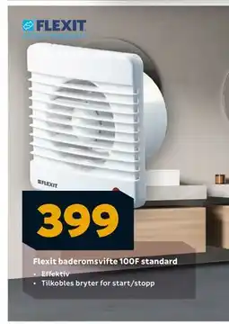 Megaflis Flexit baderomsvifte 100F standard, NOK 399 tilbud