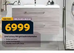 Megaflis Lind Luxury 100 grå baderomsmøbel tilbud