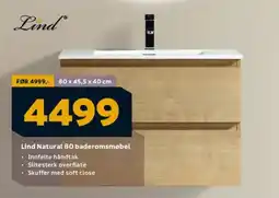 Megaflis Lind Natural 80 baderomsmøbel tilbud