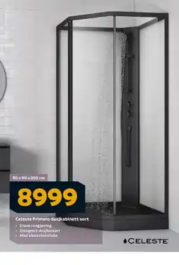 Megaflis Celeste Primero dusjkabinett sort tilbud