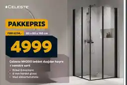Megaflis Celeste MH200 leddet dusjdør høyre tilbud