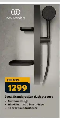 Megaflis Ideal Standard alu+ dusjsett sort tilbud